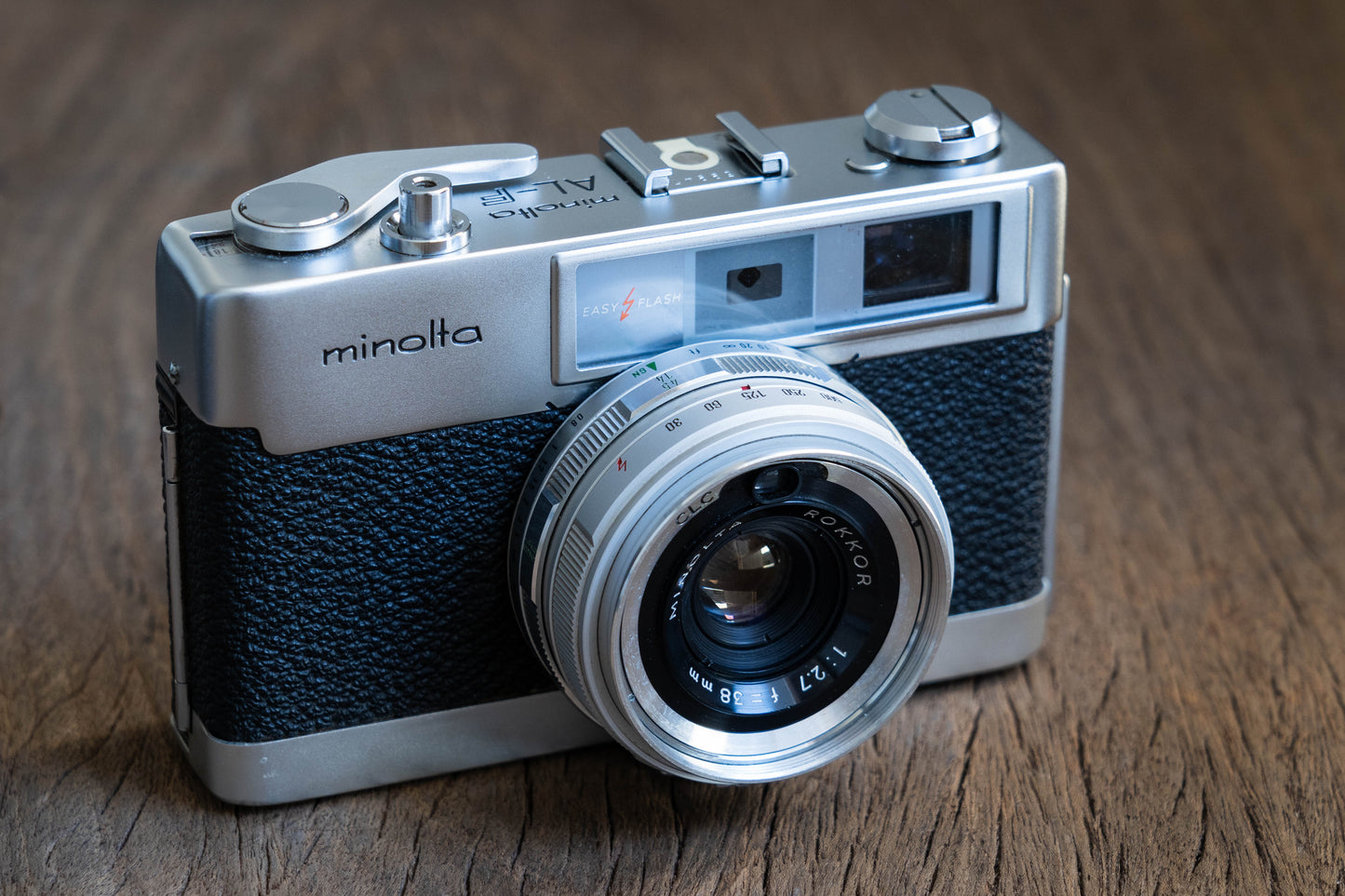Minolta AL-F Rokkor 35mm Film Camera w/ Lens 38mm F/2.7-Easy Flash
